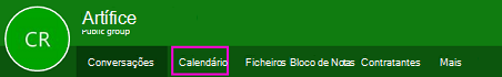 Botão Calendário no friso de grupos no OWA
