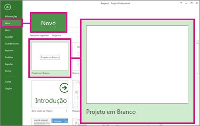 Criar imagem do botão de um projeto novo em branco