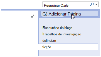 Adicionar mais páginas aos seus blocos de notas.