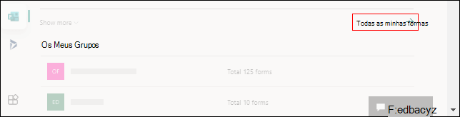 Ligar a Todos os Meus Formulários para formulários da Microsoft em Office.com