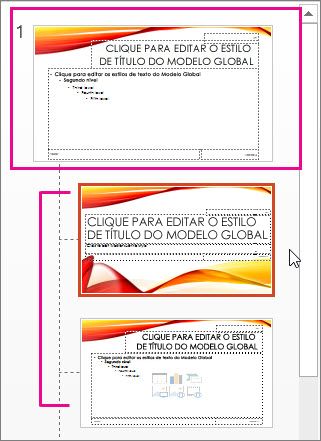 Modelo global de diapositivos e dois esquemas