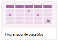 Modelo de lista do agendador de conteúdos