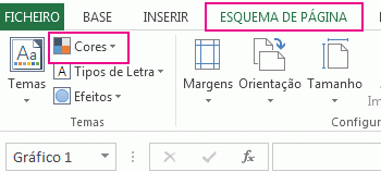 Botão Cor no grupo Tema no separador Esquema de Página