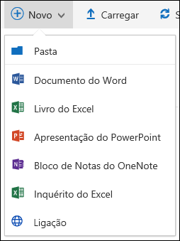 Criar um novo ficheiro numa biblioteca de documentos no Office 365