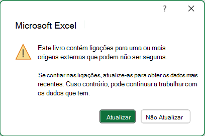 caixa de diálogo de ligação não segura