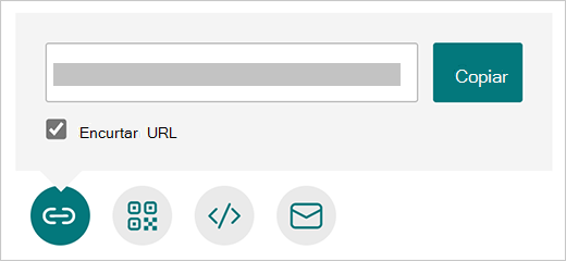 Opção Encurtar URL no Microsoft Forms