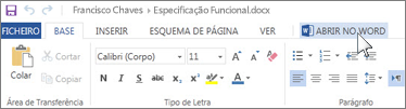 Abra a aplicação completa do Office em vez de executar o Office Online