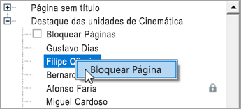 Clique com o botão direito do rato no nome de um estudante.