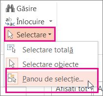 Deschideți Panoul de selecție