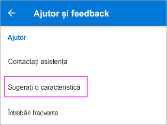Alegeți Sugerați o caracteristică