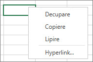 Faceți clic dreapta pentru a vedea comenzile Copiere, Decupare și Lipire