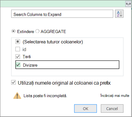 expanding the structured Table into the query table