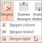 Ștergerea unui tabel