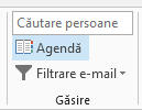Agenda se află în partea dreaptă a filei Pornire.