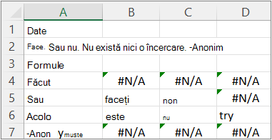 Rezultate din exemplul 6