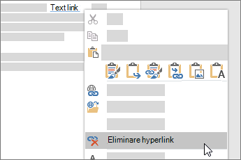 Eliminare hyperlink