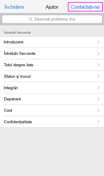 Contactați asistența