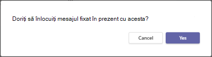 Înlocuiți mesajul de chat fixat