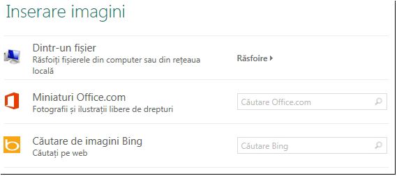 Dialog Inserare imagine în Publisher 2013