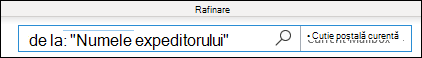 Căutați după numele expeditorului