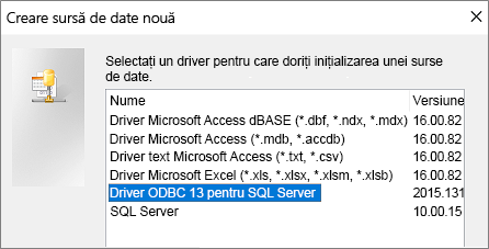 Caseta de dialog Creare sursă de date nouă