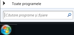 Captură de ecran cu căutarea programelor