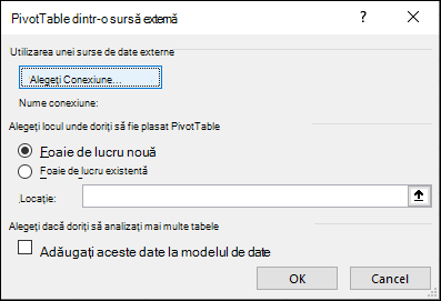 PivotTable din sursă externă