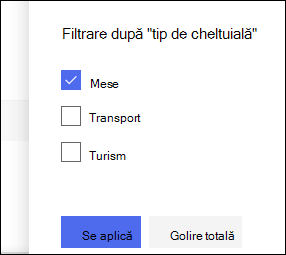 SharePoint Panoul Filtru listă online