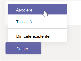 Dați clic pe butonul Creați, apoi pe opțiunea Temă din meniul pop-out.