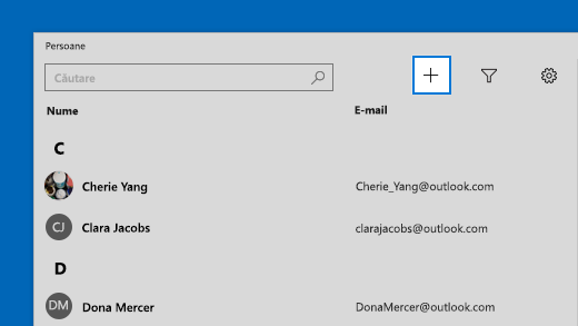 Adăugați o persoană de contact în aplicația Persoane
