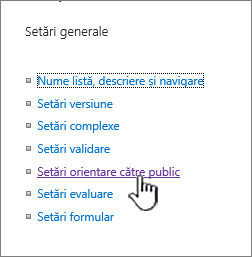 Audience targeting settings under General on the library or list settings page