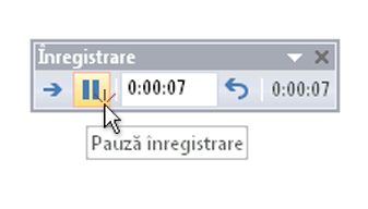 Punerea în pauză a înregistrării narațiunii