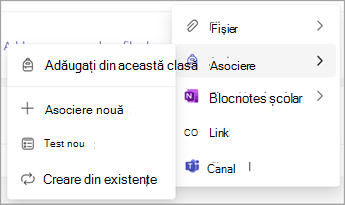 Gestionarea resurselor clasei în Microsoft Teams captură de ecran a doua