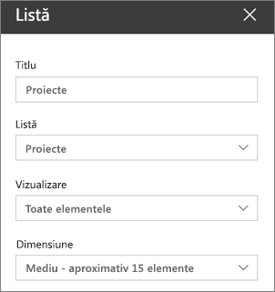 List web part settings