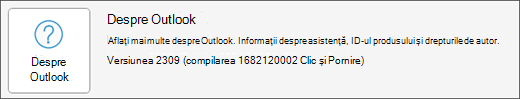 Închideți caseta Despre Outlook.