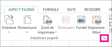 Faceți clic pe săgeata din colțul din dreapta jos al grupului Inițializare pagină