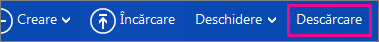 Meniul OneDrive - Butonul Descărcare