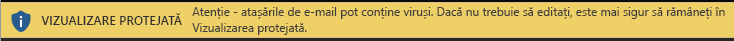 Vizualizare protejată pentru atașările de e-mail care nu sunt de încredere