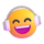 Emoji echipe ascultând căști