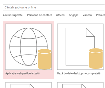 Butonul aplicației web particularizate din ecranul de pornire.