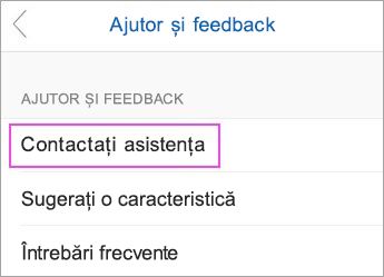 Alegeți Contactați asistența