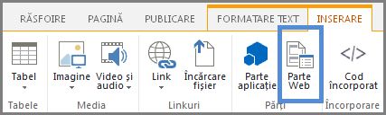 Inserare parte web