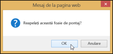 Confirmation dialog box