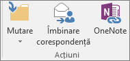 Butonul Îmbinare corespondență se află pe fila Pornire, în grupul Acțiuni