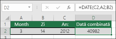 Funcția DATE, exemplul 1