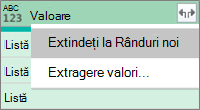 Extinderea unei liste JSON