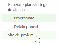 Site de proiect în Lansare rapidă