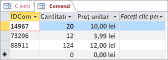 Selectarea unui tabel în Access