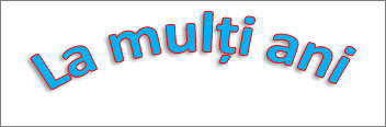 WordArt cu un efect de transformare curbat și o umbră aplicată