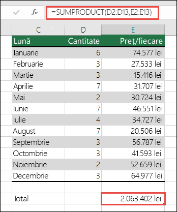 Rezolvați eroarea #VALOARE! din date pentru a rezolva eroarea SUMPRODUCT